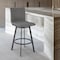 Armen Living Nikole 26" Counter Height Swivel Bar Stool in Matt Black Finish with Gray Faux Leather LCNKBABLBLGR26 - alternate 9